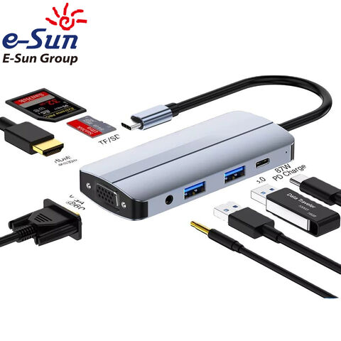 Type C Hub to HMDI Ports, USB, VGA