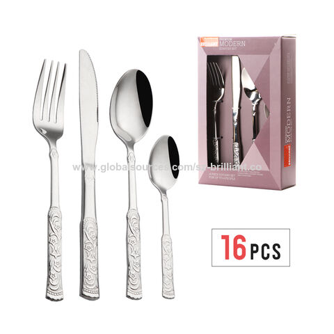 24 Piece Silverware Set with Steak Knives, Stainless Steel Flatware Set,  Cutlery Set Service for 4, Mirror Polished Utensils Set, Forks and Spoons