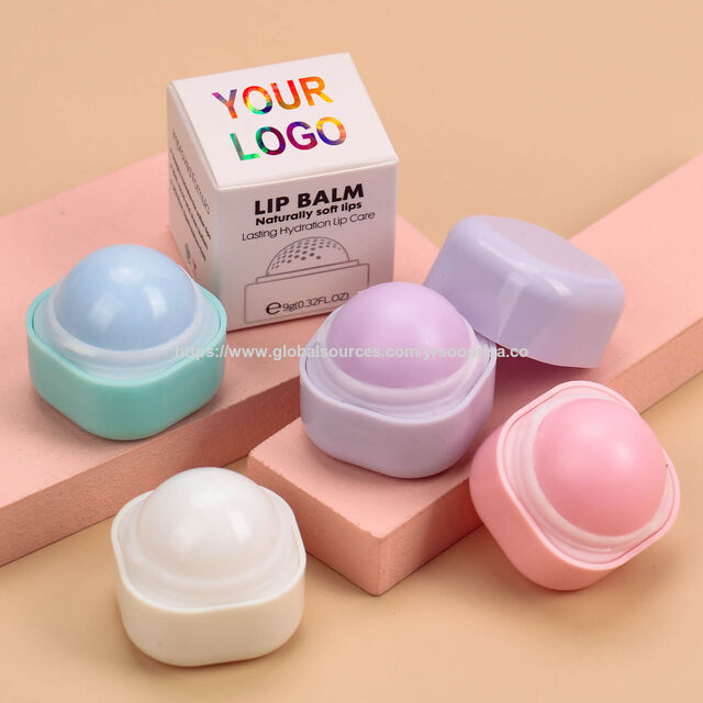 Venta al por mayor de bálsamo labial nuevo, bola cuadrada, brillo de labios