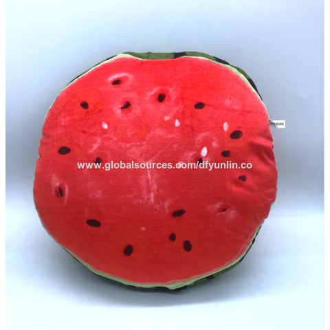 Cojines de felpa de sandía lindos al por mayor, almohadas calentadoras de manos for sale at factory direct price