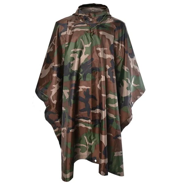 Wasserdichter Tarn-Regenmantel aus 190T Polyester-PVC für Outdoor-Aktivitäten, Regenponcho