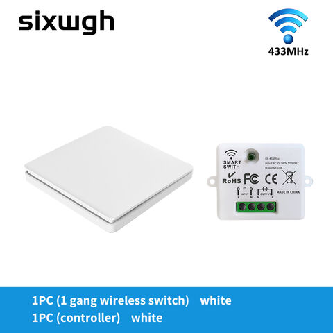 Interruptor De Pared Inalámbrico, Amplias Aplicaciones Desmontables Interruptor De Luz De Control Remoto Autoalimentado Blanco Instalacion Facil Para Lamparas Incandescentes Anggrek