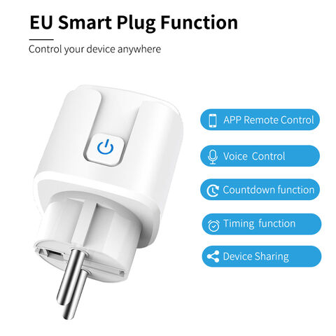Tuya Smart App Wifi Smart Socket Phone Remote Timing Voice Switch Supports  Alexa EU Plug, Style