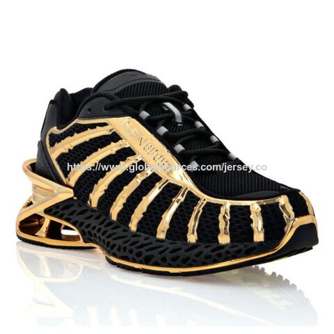 Plein Sports Men Designer Thunderstorm Genx 01 Noire Gold Low Top