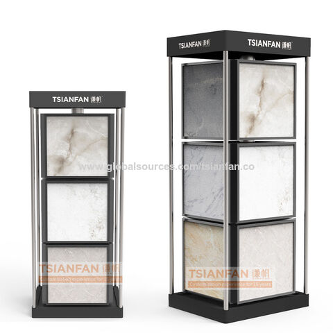 Buy Wholesale China Factory Direct Sales Burning Stone Display Rack  Artificial Stone Quartz Stone Floor Type Free Rotation Tile Display Rack &  Tile Display Rack at USD 180