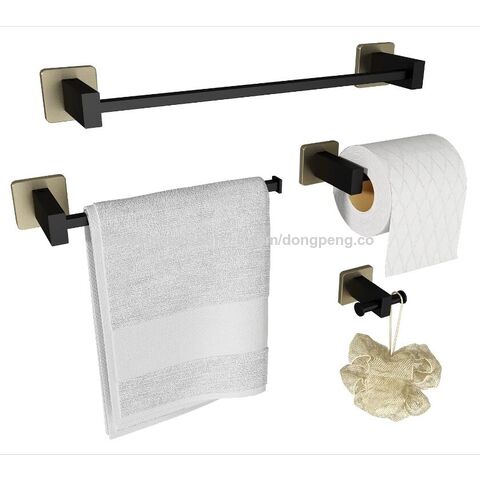 HouseAid Juego de 5 toallas autoadhesivas para baño, accesorios adhesivos  de baño que incluyen anillo para toallas, soporte para papel higiénico