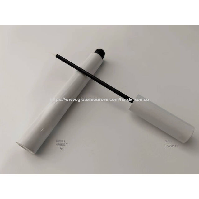 Embalagens cosméticas cilíndricas de alta qualidade Harderson no atacado, feitas de plástico PCR reciclado, em preto fosco, branco brilhante e dourado, para maquilhagem de olhos (eyeliner).