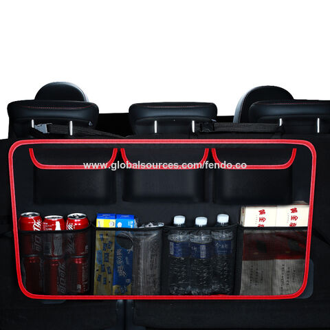 Organizador de red de asiento de coche, organizador lateral del asiento,  bolsa colgante de almacenamiento de asiento de automóvil, soporte de  bebidas