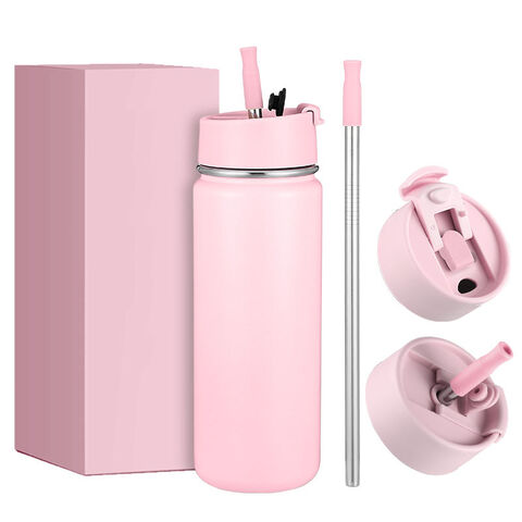 Pink Matte 260ml Metal Water Bottle, New Look