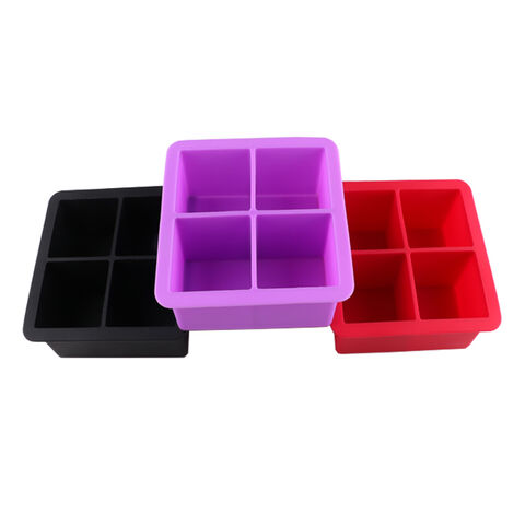 Buy Wholesale China Silicone 4-wells Ice Trays Ice Molds 4 Grid Ice ...