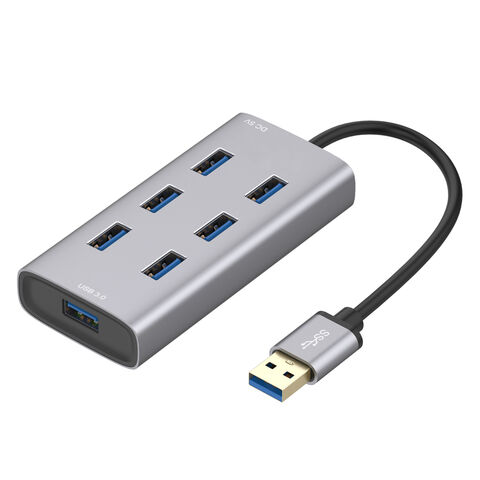 Concentrador USB 3.0 de 7 Puertos OCC (Adaptador) Divisor USB Universal para teléfonos móviles/ordenadores y dispositivos Tipo C