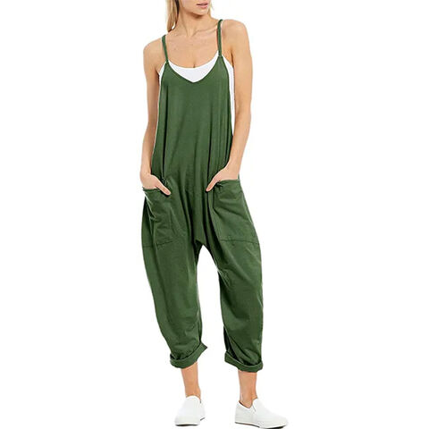 Jumpsuits for Women Casual, Wide Leg Jumpsuits for Women Spaghetti Strap  Stretchy Short Pants Overalls with Pockets Clearance Items Under 10 Dollars