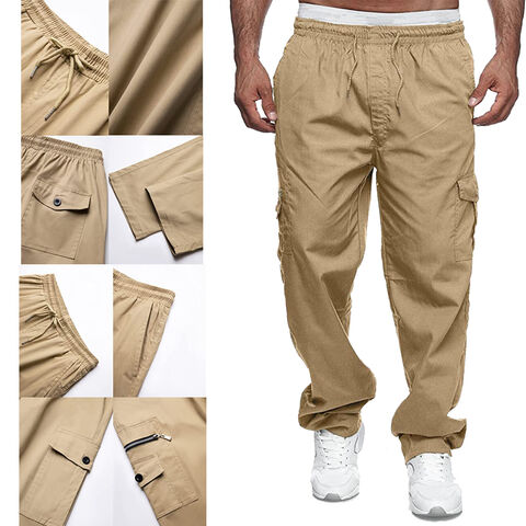 Pantalones finos de verano para hombre, pantalón de entrenamiento deportivo  con bolsillos con cremallera, informal, para