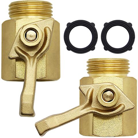Robinet d'arrêt en laiton robuste 3/4". Robinet d'arrêt pour tuyau d'arrosage. Raccords de tuyau en laiton pour jardin.