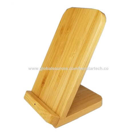 Dudukan Pengisi Daya Nirkabel Kayu 10W 15W, Stasiun Pengisian Cepat Bambu Besar, Pengisi Daya Telepon 10W untuk iPhone, Bantalan Pengisi Daya Nirkabel 15W for sale at factory direct price