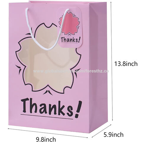 Custom Pink Paper Bag Personalized Luxury Boutique Thank You Gift Bags ...