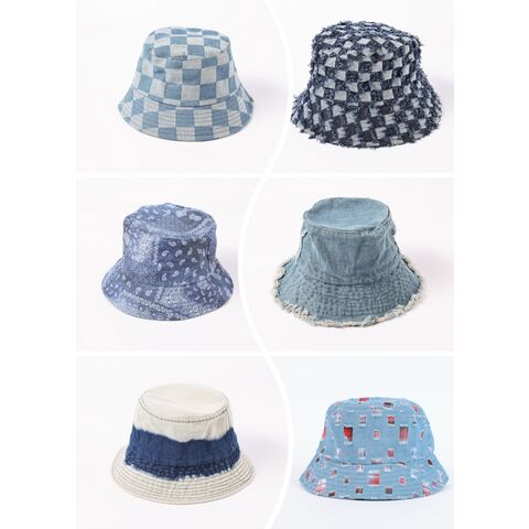 3PCS Outdoor Bucket Hat UV Protection Fishing Hats for Women,Blue