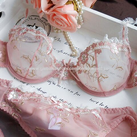 Bulk Buy China Wholesale Women's Underwear Sets，exquisite Embroidery Lotus  Pink Ultra-thin Women's Sexy Transparent Lace Underwear Bra Set $6.261 from  Quanzhou Linkworld Import & Export Trade Co.,Ltd