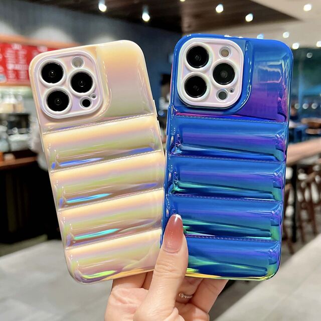 Funda de Moda Personalizada Plateada Suave de TPU OME para Teléfonos Puffer para Iphone 11 12 13 Pro Max