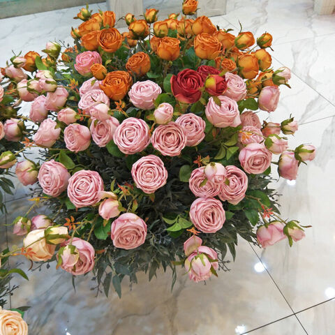 Wholesale 4Cm Textile Rose Bud Handmade DIY Wedding Bouquet