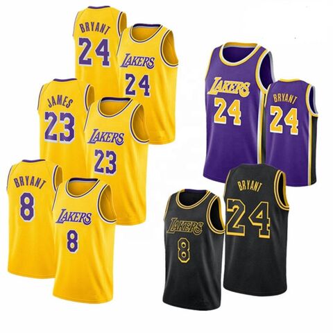 Rétro Kobe Bryant #24 Los Angeles Lakers Maillot de basket Cousu