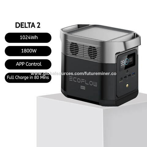 EcoFlow Portable Power Station DELTA 2 with DELTA 2 Max Extra  Battery,Expand Capacity from 1024Wh to 3072Wh, Solar Generator,1800W AC  Output for Outdoor Camping,Home Backup,Emergency,RV,off-Grid 