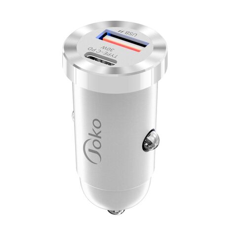 Konfulon Nouveau chargeur de voiture mini à double ports PD 20W + QC 3.0 - Charge rapide et efficace pour votre véhicule