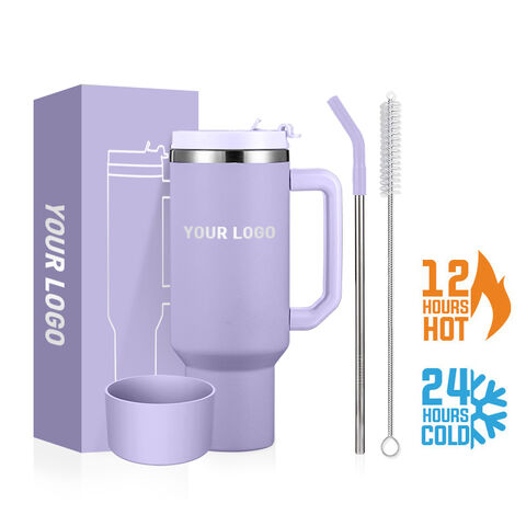 860ml Thermos Mug Cup With Straw Lid Handle, Coffee Milk Keep Warm