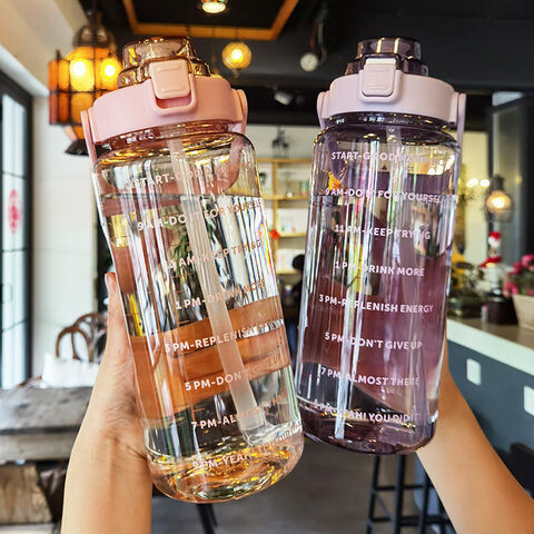 Buy Wholesale China Motivation Water Bottle Cute 2 Liter Gym School Plastic Water  Bottle With Time Marker & Motivation Water Bottle at USD 5.19