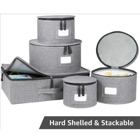 Buy Wholesale China Grey Cotton Linen 5 Dishware Storage Sets Case Bags ...