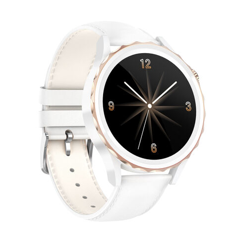 Ladies smart watch with leather strap hot sale