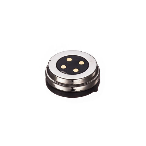 Kundenspezifischer runder Magnetstecker 4 Pins für Strom- und Datenübertragung Hochstrom Pogo Pin Federkontakt for sale at factory direct price