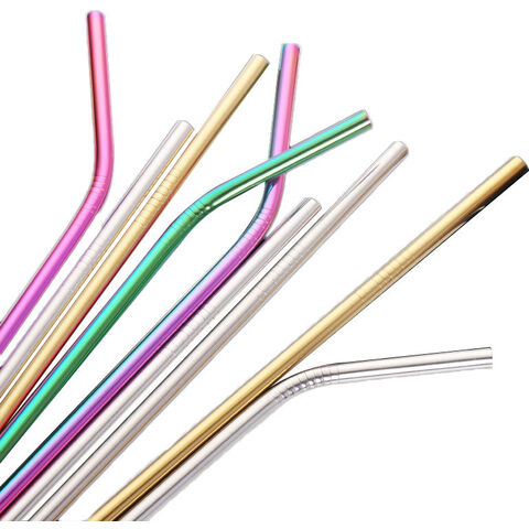 Sample free ! ECO friendly reusable straw 304 Stainless Steel  straw food grade metal Straws reusable for  Drinking 215*6 mm for sale at factory direct price