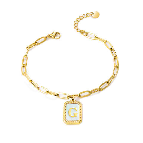 Letter Charm Bracelet for Girls in Gold Plating