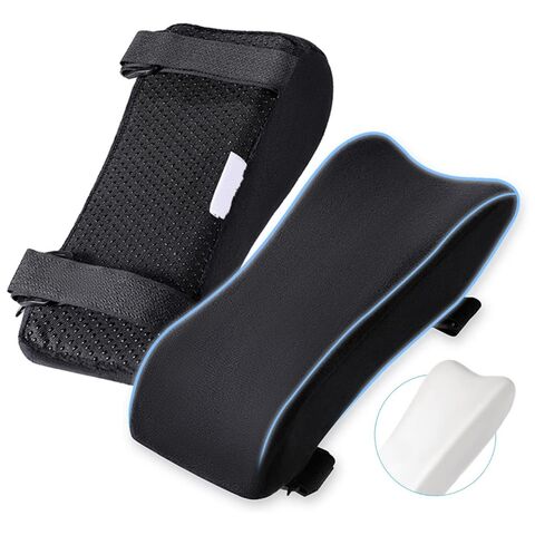 2 Pack Office Chair Armrest Pads Covers with Memory Foam Elbow Pillow for Forearm Pressure Relief Black Arm Rest Covers for Office Chairs
