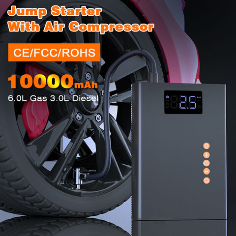 6000mAh Mini Compresseur à Air Portatif, 150PSI Pompe Velo Electrique avec  écran LCD Numérique, Gonfleur Electrique