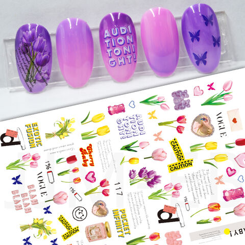 Buy Sunflower Nail Art Stickers Water Transfer Nail Decals Flower Nail  Stickers Nail Art Supplies Nail Designs Sticker Nail Art Accessories Nails  Foil Stickers for Acrylic Nail Decorations (12 Sheets) Online at