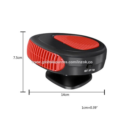 Mini 12V Car Defroster Heater Electric Vehicle Heating Fan Windshield  Demister Defroster (Red)