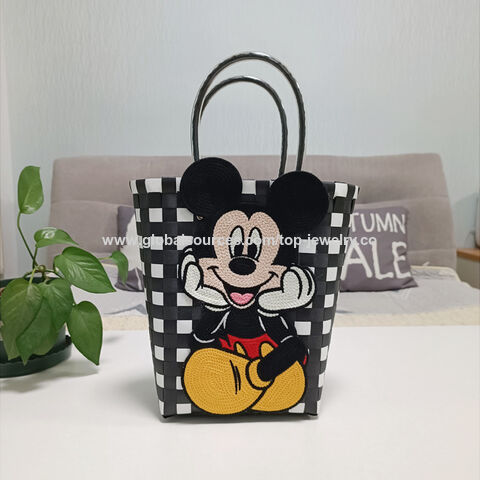 Neue beliebte handgefertigte Häkel-Sommerhandtasche, niedliche Mesh-Strandtasche, Einkaufstasche, Hello Kitty Mickey Mouse Lunch-Tasche for sale at factory direct price