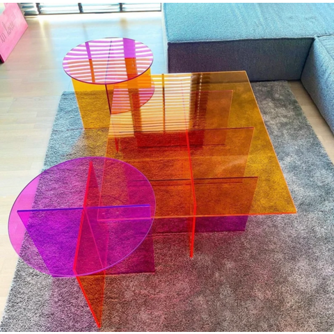 Neon acrylic deals coffee table