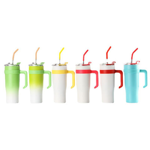 Large Capacity 40oz Big Mac Vacuum Cup with Handle Straw Silicone