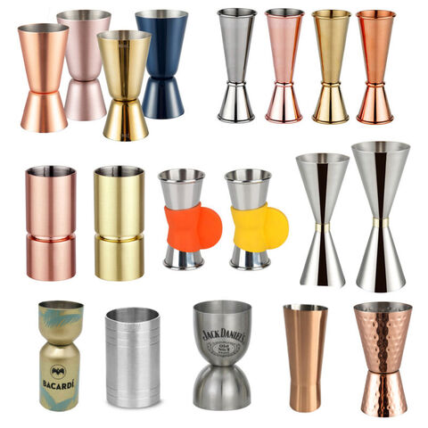 Food Safe Grade Whisky Gin Rum Vodka Stainless Steel Copper Gold Gun metal plated Japanese double Side Cocktail Jigger for sale at factory direct price