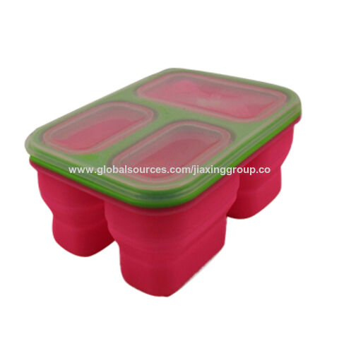 Silicone Lunch Boxes, Foldable Food-grade Microwave Silicone Lunch