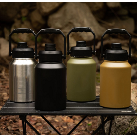 Cubos de hielo y botellas de agua para exteriores ODM de 64 oz y 128 oz, de acero inoxidable, con doble pared y aislamiento al vacío