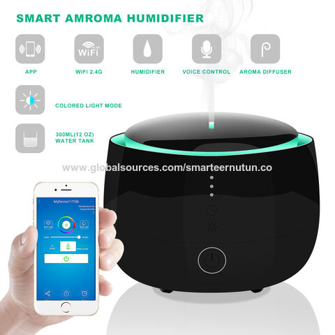 Tuya Smart Wifi Essential Oil Diffuser Wood Grain Wireless Air Humidifier  Voice Control Alexa Google