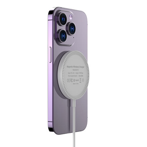 شاحن لاسلكي مغناطيسي سريع Qi بقدرة 15 واط مع كابل شحن USB-C