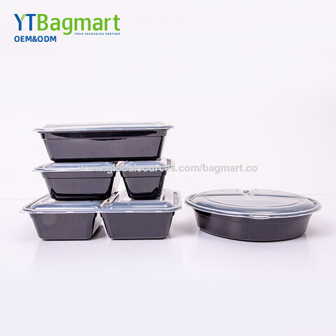 Recipiente de Plástico PP para Comida para Levar com Tampa, Marmita Descartável para Preparação de Refeições, Embalagens de Plástico para Comida para Levar