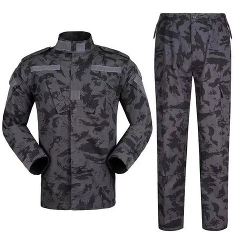 Traje militar de camuflaje para hombre, camisa de combate cortavientos +  pantalones cargo rodilleras, Camuflaje Acu, S : : Moda