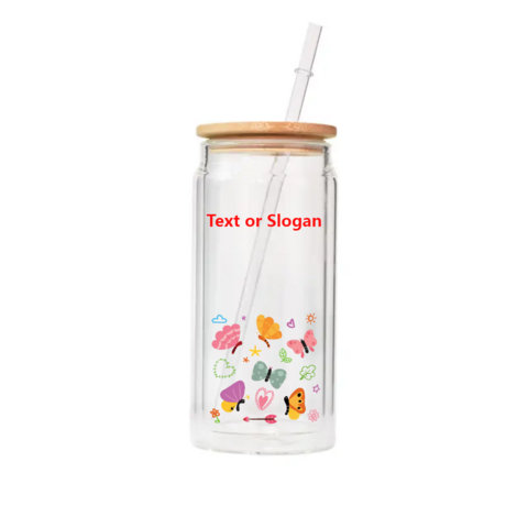 China DIY Mason Jar Cup Snowglobe Tumbler 16oz double wall Glass With  Bamboo Lid And Straw manufacturers and suppliers
