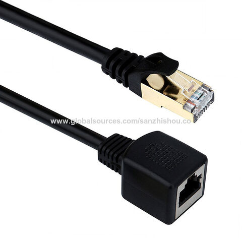 Extension cable RJ45 / LAN Cat.6 SSTP color black and length 1m